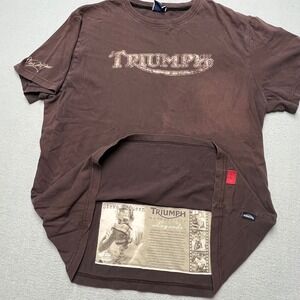 Triumph Motorcycles Steve McQueen Legends Graphic T-Shirt Brown XL Mens sixty8
